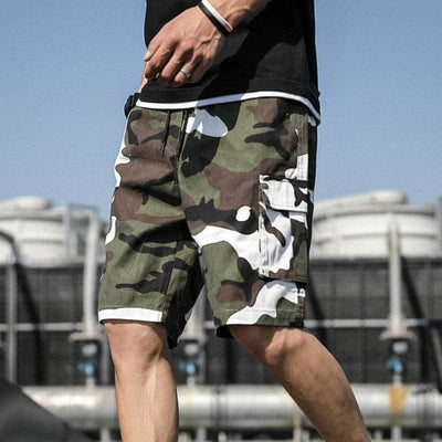 Survival Gears Depot Casual Shorts green white / M160-165cm 40-47kg Drawstring Loose Half Cargo Pants